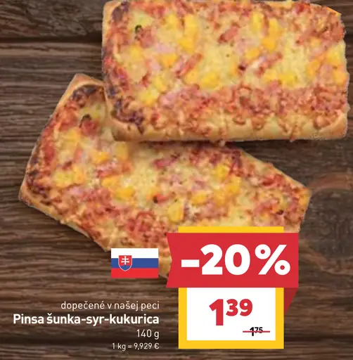 Pinsa šunka-syr-kukurica