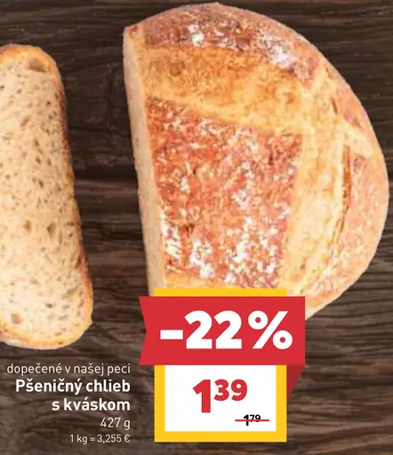 Pšeničný chlieb s kváskom