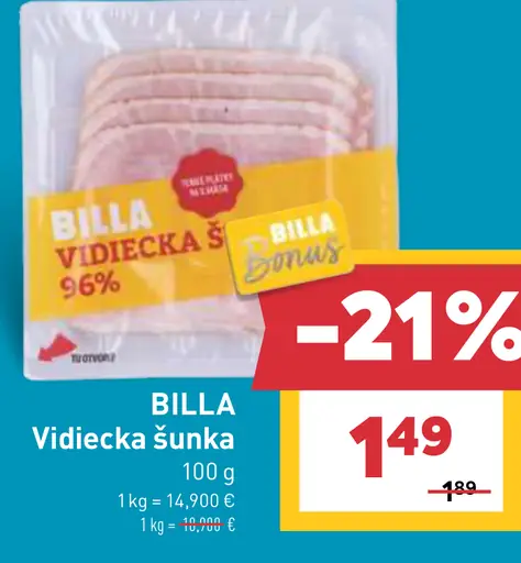 Billa Vidiecka šunka