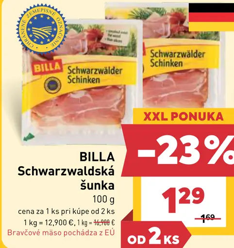 BILLA Schwarzwaldská šunka