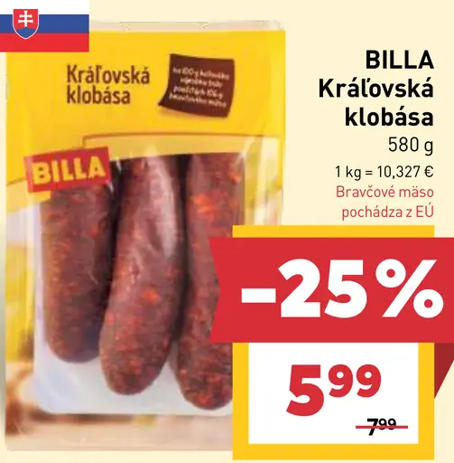 BILLA Kráľovská klobása