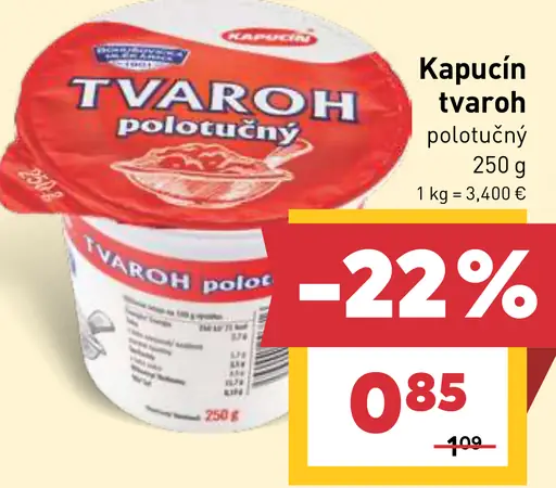 Kapucín polotučný tvaroh