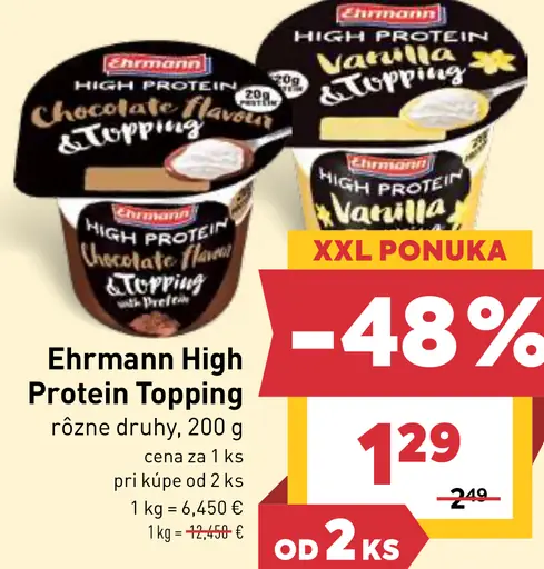 Ehrmann High Protein Topping rôzne druhy