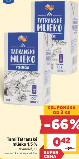 Tami Tatranské mlieko 1,5 % trvanlivé