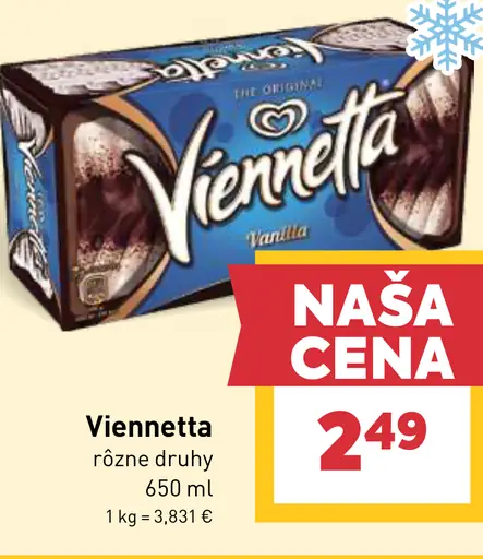 Viennetta zmrzlinový dezert rôzne druhy