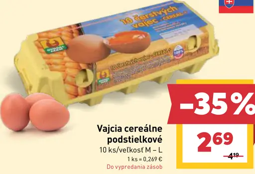 Vajcia cereálne podstielkové veľkosť M–L