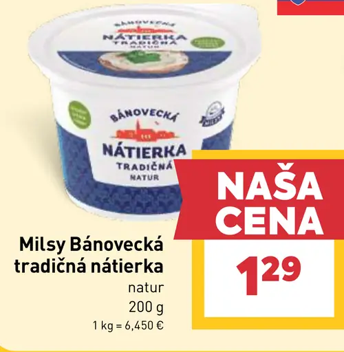 Milsy Bánovecká nátierka tradičná natur