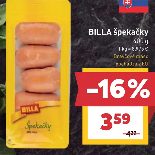BILLA špekačky