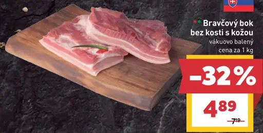 Bravčový bok bez kosti s kožou