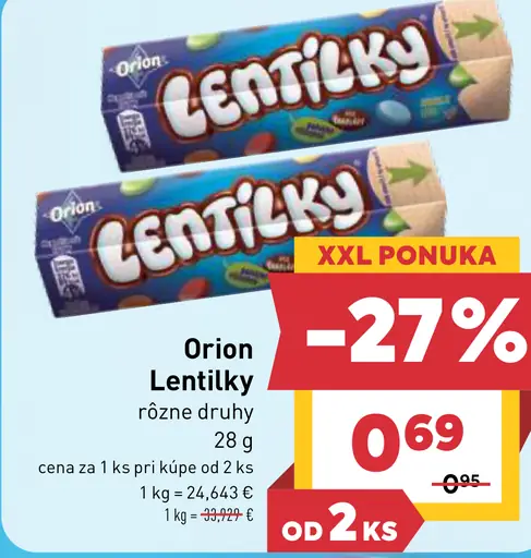 Orion Lentilky rôzne druhy