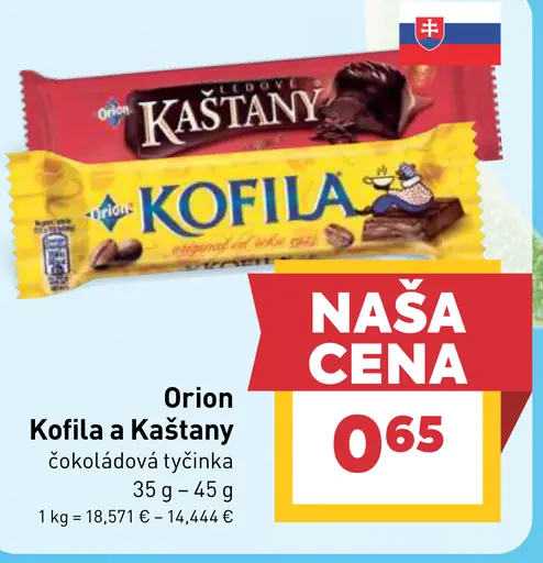 Orion Kofila, Kaštany čokoládové tyčinky