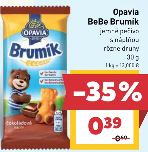 Opavia BeBe Brumík jemné pečivo s náplňou