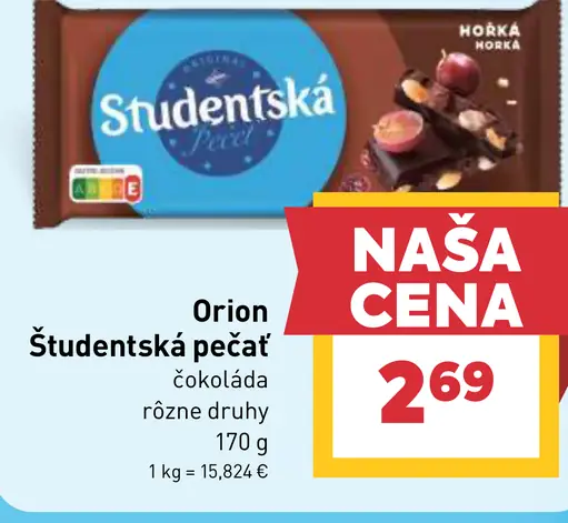 Orion Študentská pečať čokoláda