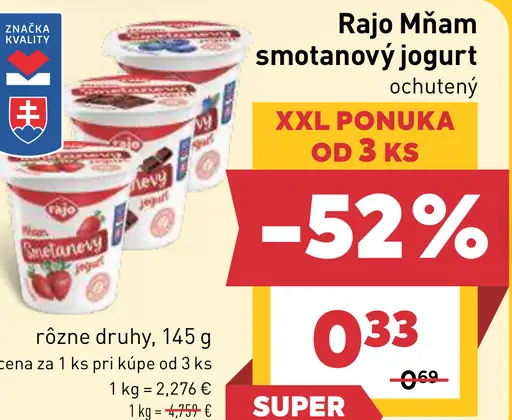 Rajo Mňam Smetanový Jogurt
