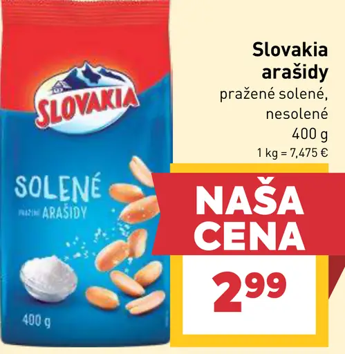 Slovakia Solené pražené arašidy