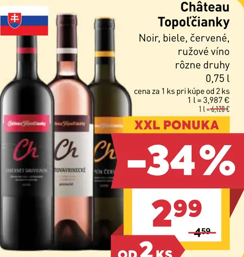 Château Topoľčianky rôzne druhy vína červené, ružové, biele víno