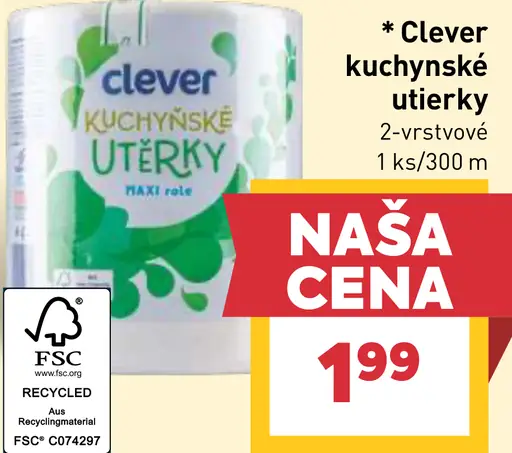Clever kuchynské utierky 2-vrstvové