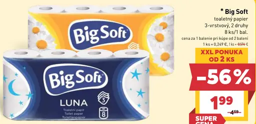 Big Soft toaletný papier 3-vrstvový