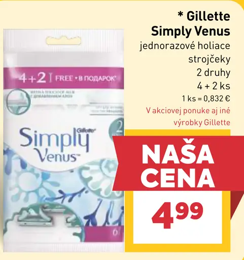 Gillette Simply Venus jednorazové holiace strojčeky 2 druhy