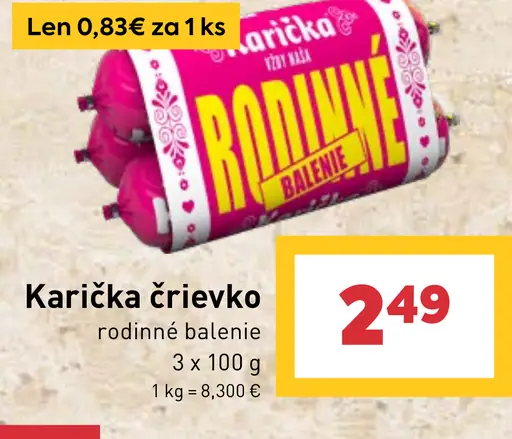 Karička črievko rodinné balenie tavený syr