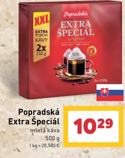 Popradská Extra špeciál originál mletá káva