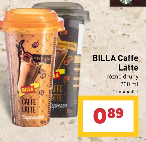 BILLA Caffe Latte chladený kávový nápoj