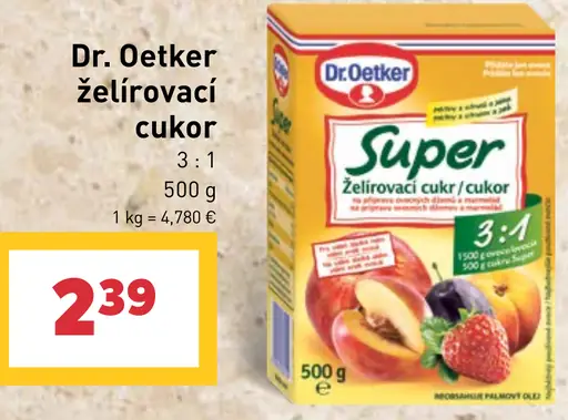 Dr. Oetker želírovací cukor 3 : 1 so stéviou
