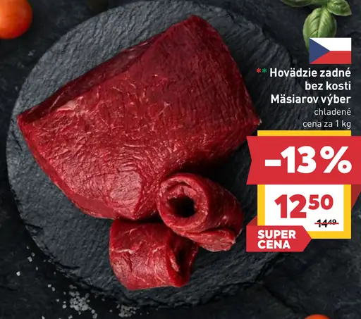 Hovädzie zadné bez kosti Mäsiarov výber chladené