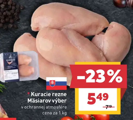 Mäsiarov výber kuracie rezne v ochrannej atmosfére
