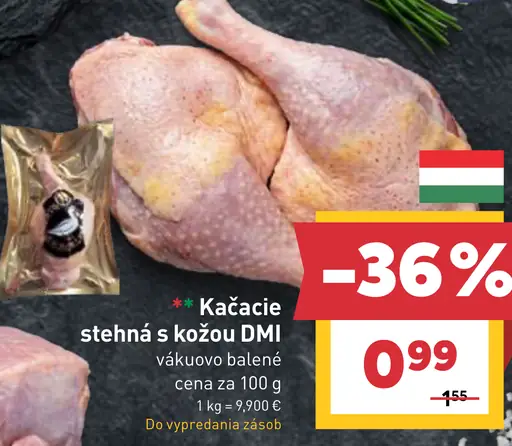 DMI kačacie stehná s kožou vákuovo balené