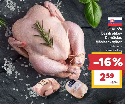 Domáško kurča bez drobkov chladené