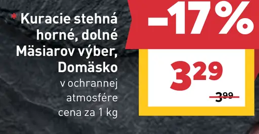 Mäsiarov výber kuracie stehná horné, dolné v ochrannej atmosfére
