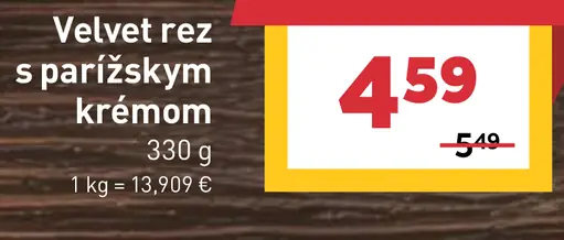 Velvet rez s parížskym krémom