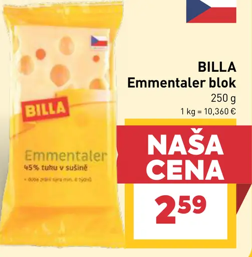 BILLA emmentaler blok syr