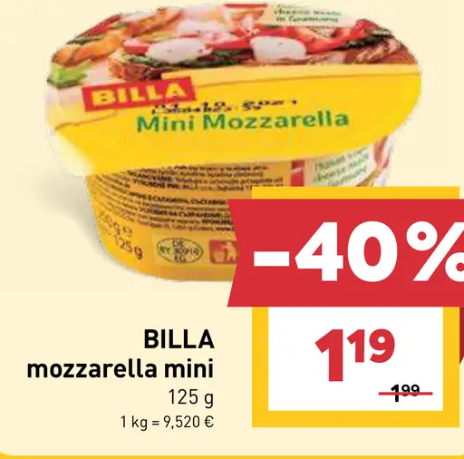 BILLA Mozzarella mini syr