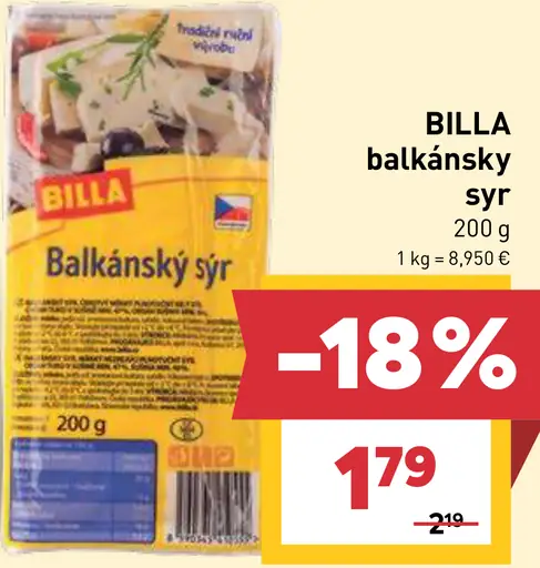 BILLA balkánsky syr