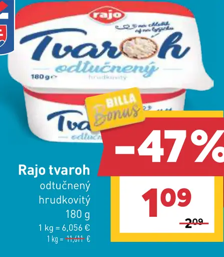 Rajo Tvaroh odtučnený hrudkovitý