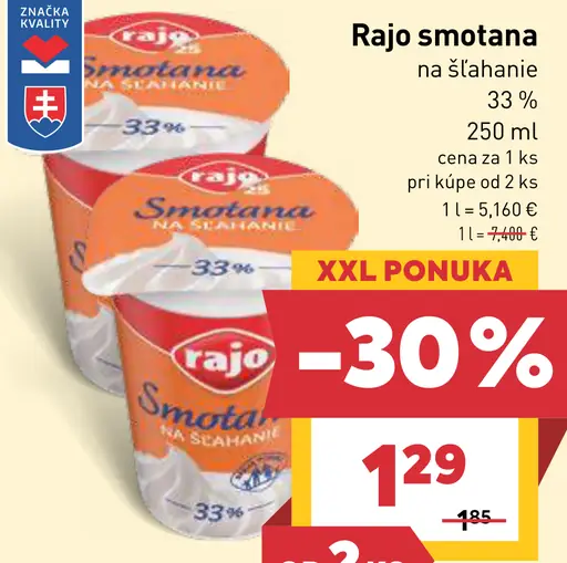 Rajo smotana na šľahanie