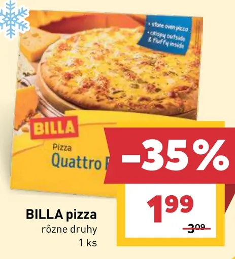 BILLA pizza Quattro Formaggi mrazená