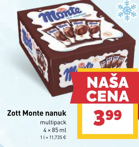 Zott Monte nanuk multipack zmrzlina