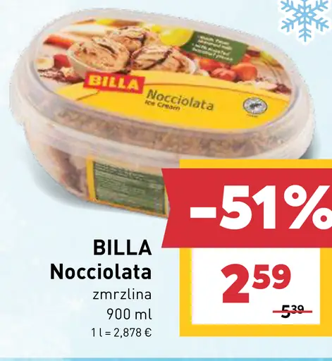 BILLA Nocciolata zmrzlina
