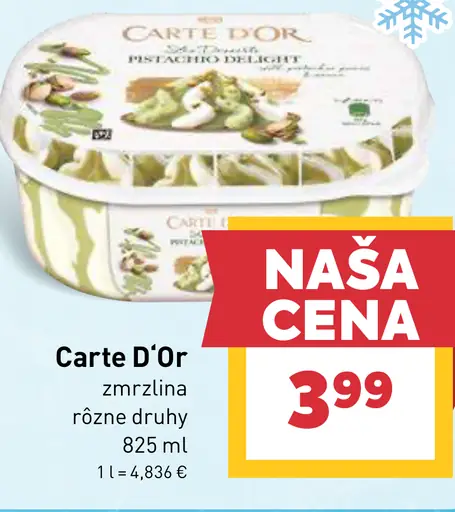 Carte d’Or zmrzlina rôzne druhy