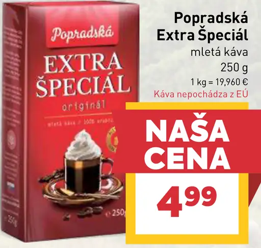 Popradská Extra špeciál originál mletá káva