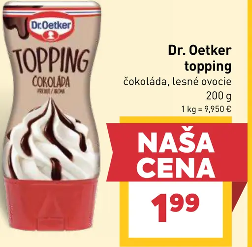 Dr. Oetker topping čokoláda, lesné ovocie
