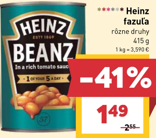 Heinz fazule v paradajkovej omáčke