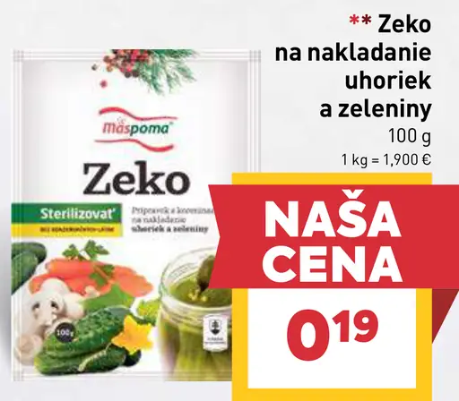 Mispoma Zeko na nakladanie uhoriek a zeleniny