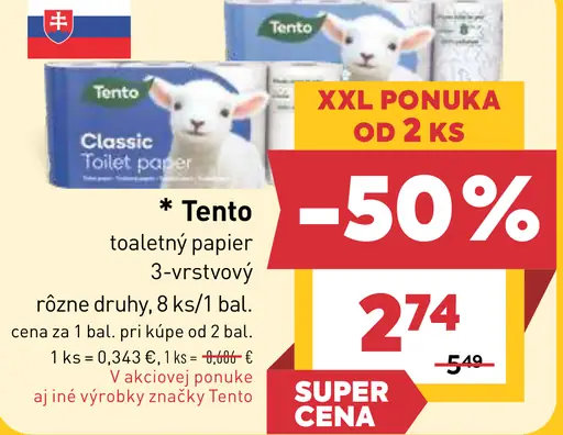 Tento toaletný papier 3-vrstvový