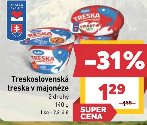 Treskoslovenská treska v majonéze