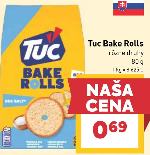 Tuc Bake Rolls slané pečivo