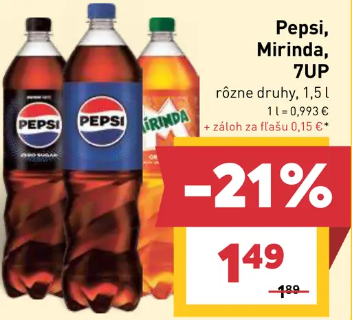 Pepsi, Mirinda alebo 7UP sýtený nápoj